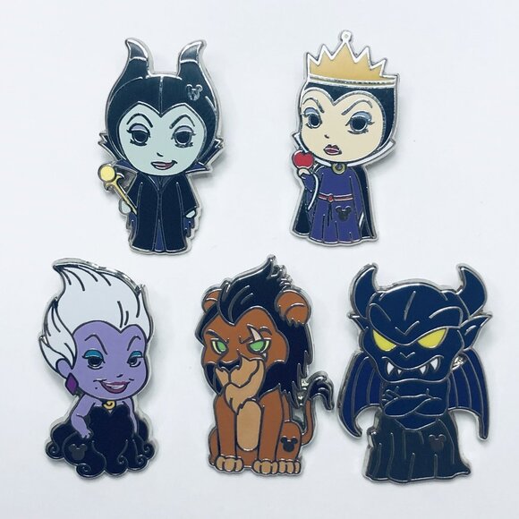 2024 Hidden Disney Disney Villains Complete Set Of 5 Pins - Picture 1 of 11